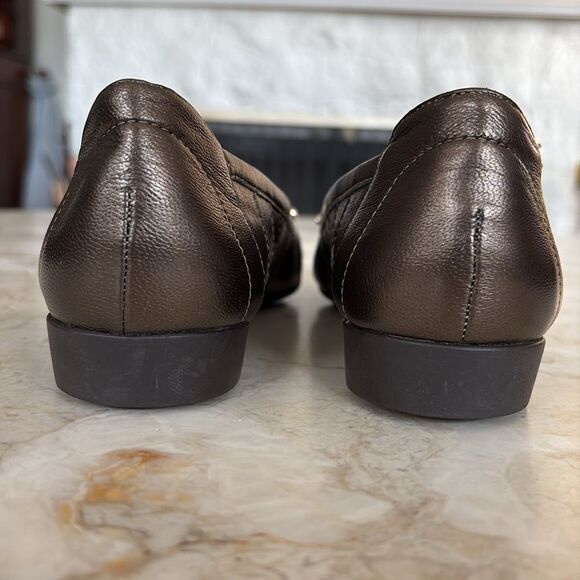 Soft Leather Ballerina Flats Bronze - Picture 10 of 13